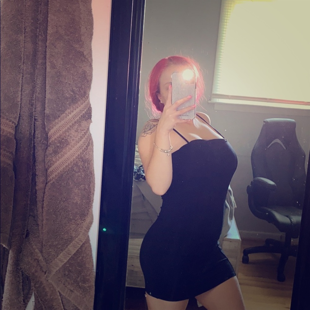 Plain black dress from Fashion Nova